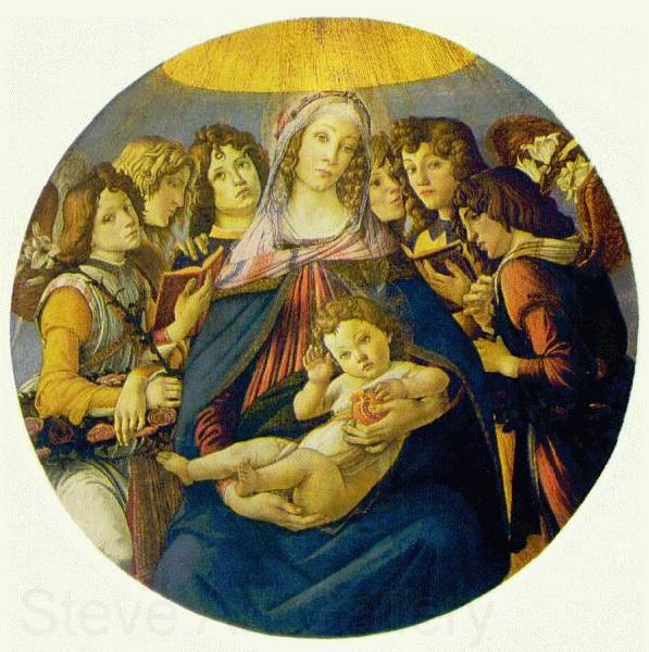 BOTTICELLI, Sandro Madonna of the Pomegranate (Madonna and Child and six Angels) fdgd Germany oil painting art